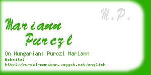 mariann purczl business card